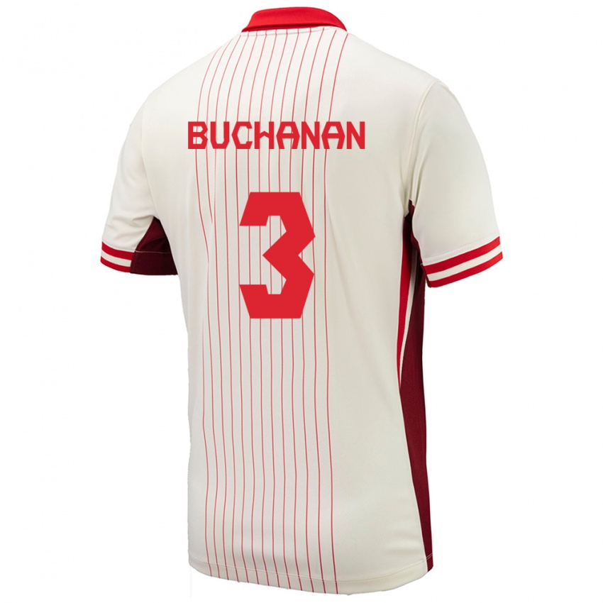 Niño Camiseta Canadá Kadeisha Buchanan #3 Blanco 2ª Equipación 24-26 La Camisa México