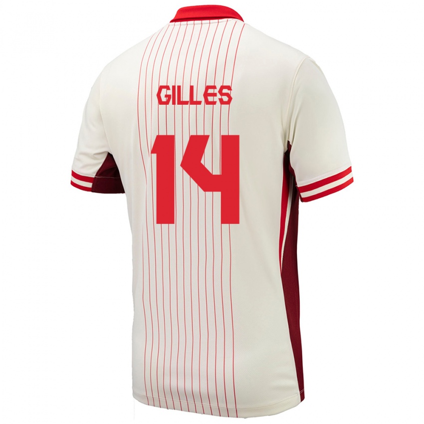 Niño Camiseta Canadá Vanessa Gilles #14 Blanco 2ª Equipación 24-26 La Camisa México