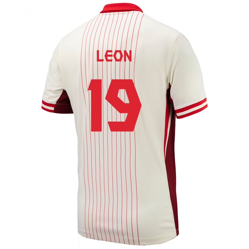 Niño Camiseta Canadá Adriana Leon #19 Blanco 2ª Equipación 24-26 La Camisa México