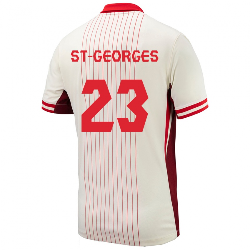 Niño Camiseta Canadá Bianca St Georges #23 Blanco 2ª Equipación 24-26 La Camisa México