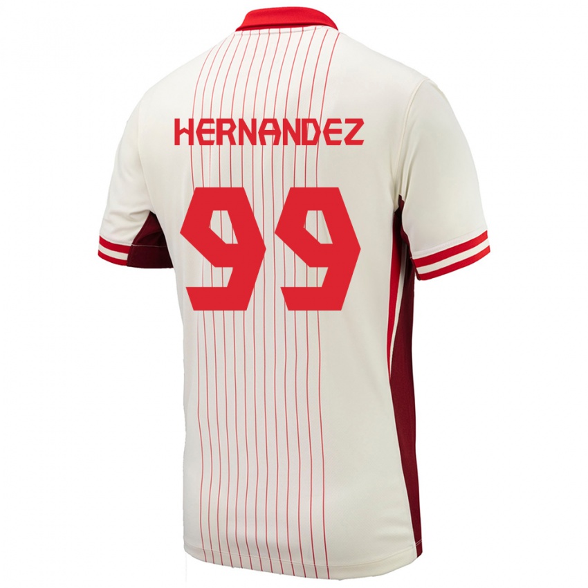 Niño Camiseta Canadá Jeneva Hernandez Gray #99 Blanco 2ª Equipación 24-26 La Camisa México