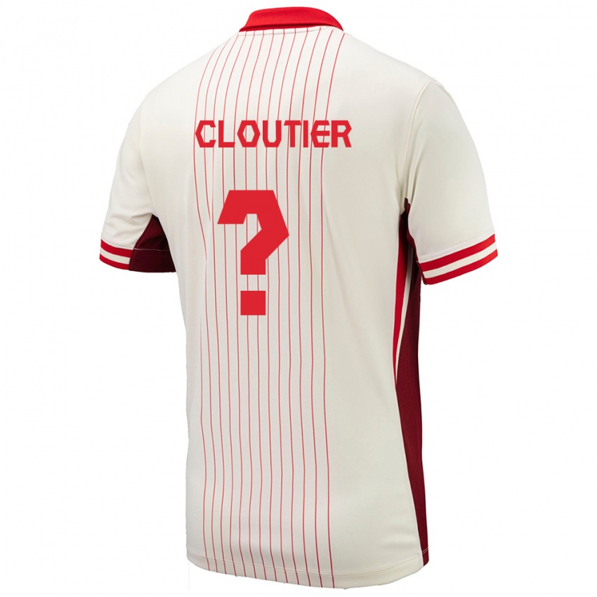 Niño Camiseta Canadá Loic Cloutier #0 Blanco 2ª Equipación 24-26 La Camisa México