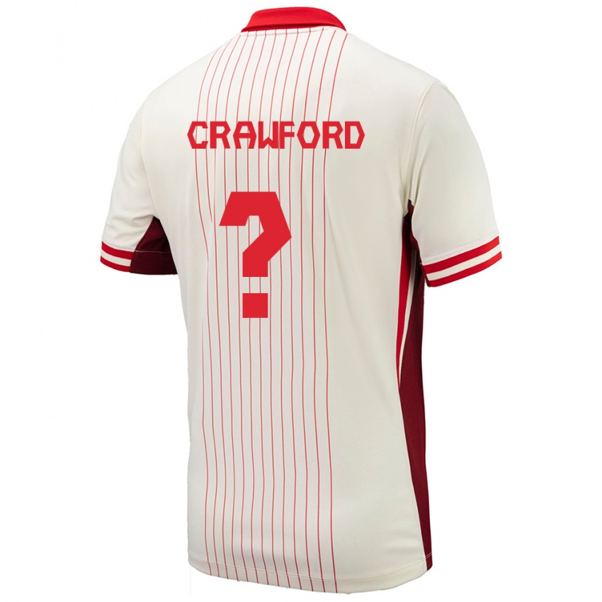 Niño Camiseta Canadá Tyler Crawford #0 Blanco 2ª Equipación 24-26 La Camisa México