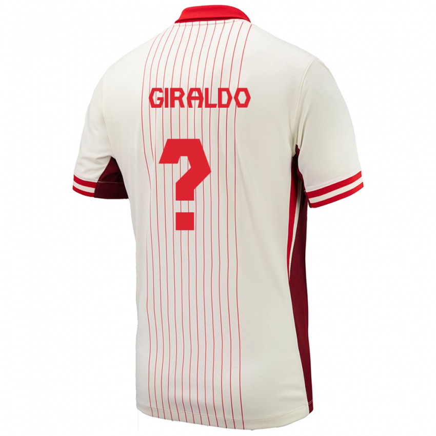 Niño Camiseta Canadá Tomas Giraldo #0 Blanco 2ª Equipación 24-26 La Camisa México