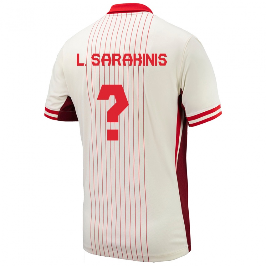 Niño Camiseta Canadá Lucas Sarakinis #0 Blanco 2ª Equipación 24-26 La Camisa México