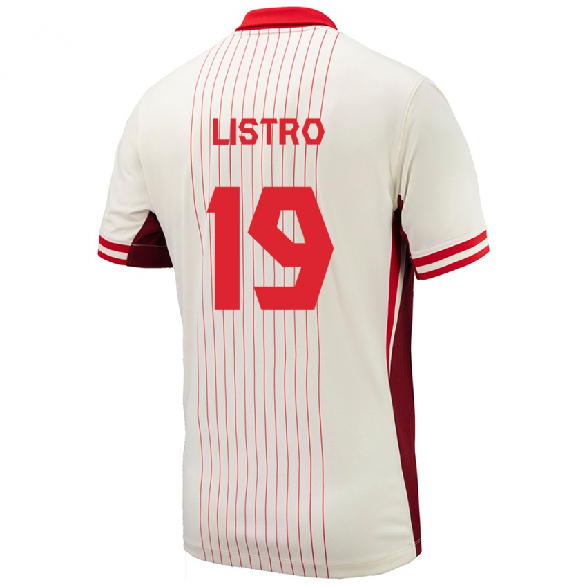 Niño Camiseta Canadá Jordyn Listro #19 Blanco 2ª Equipación 24-26 La Camisa México