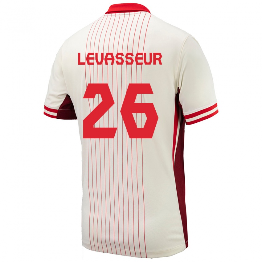 Niño Camiseta Canadá Marie Levasseur #26 Blanco 2ª Equipación 24-26 La Camisa México