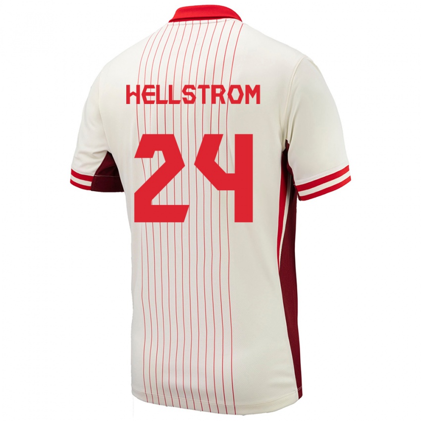 Niño Camiseta Canadá Jenna Hellstrom #24 Blanco 2ª Equipación 24-26 La Camisa México