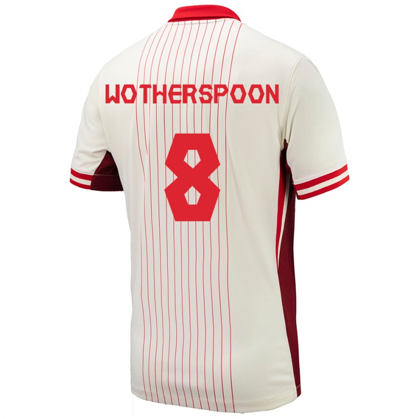 Niño Camiseta Canadá David Wotherspoon #8 Blanco 2ª Equipación 24-26 La Camisa México