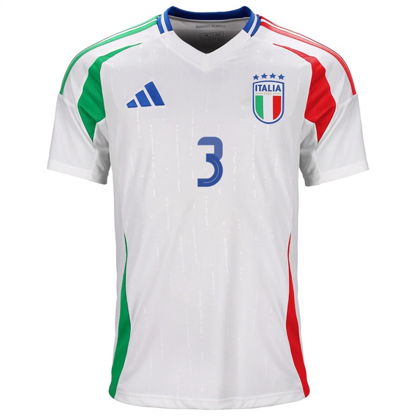 Niño Camiseta Italia Davide Bartesaghi #3 Blanco 2ª Equipación 24-26 La Camisa México