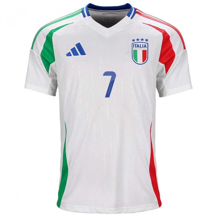 Niño Camiseta Italia Davide Frattesi #7 Blanco 2ª Equipación 24-26 La Camisa México