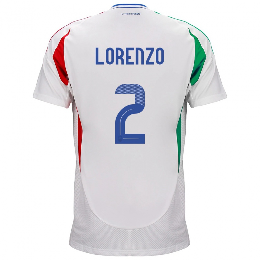 Niño Camiseta Italia Giovanni Di Lorenzo #2 Blanco 2ª Equipación 24-26 La Camisa México