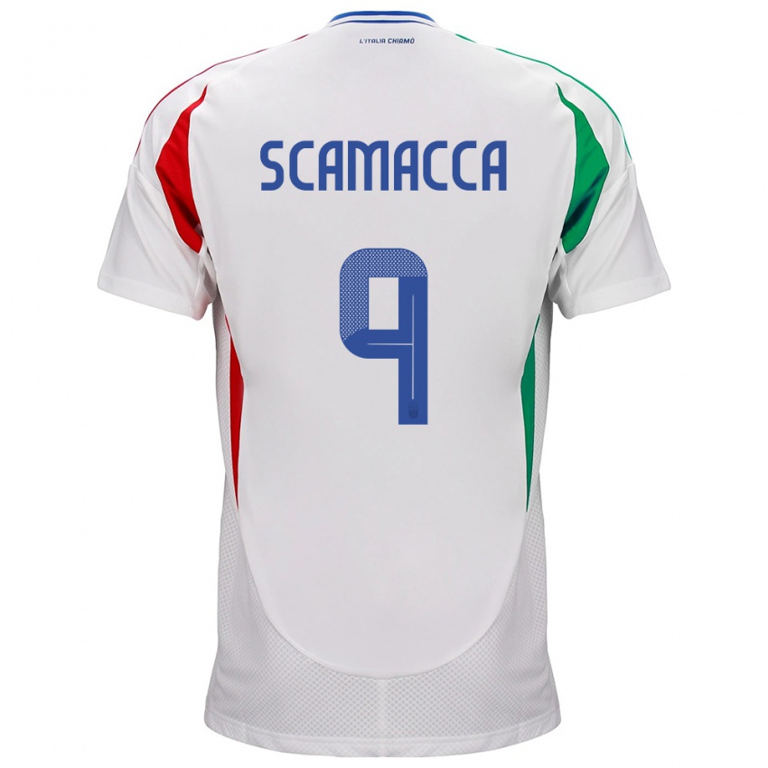 Niño Camiseta Italia Gianluca Scamacca #9 Blanco 2ª Equipación 24-26 La Camisa México