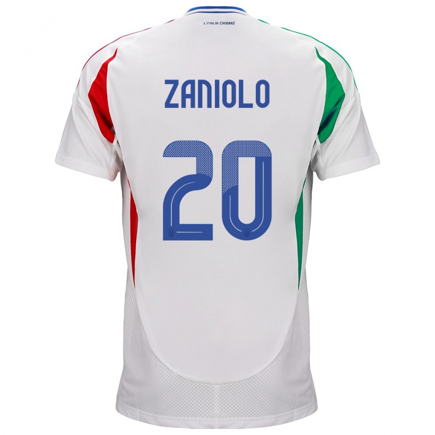 Niño Camiseta Italia Nicolò Zaniolo #20 Blanco 2ª Equipación 24-26 La Camisa México