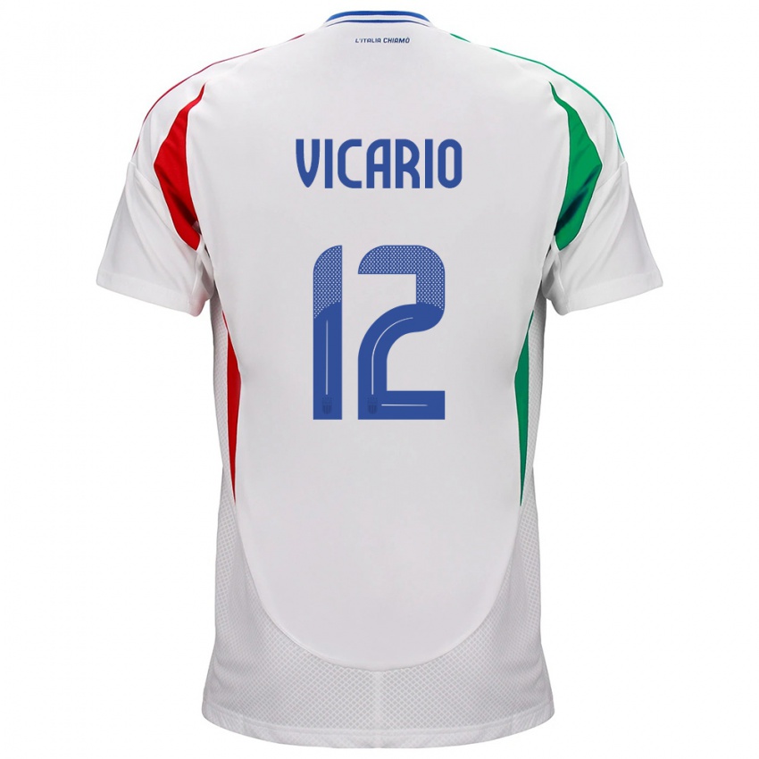 Niño Camiseta Italia Guglielmo Vicario #12 Blanco 2ª Equipación 24-26 La Camisa México