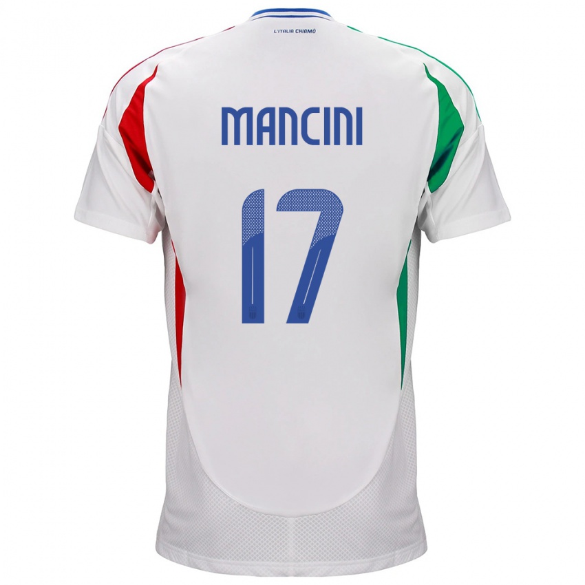 Niño Camiseta Italia Gianluca Mancini #17 Blanco 2ª Equipación 24-26 La Camisa México