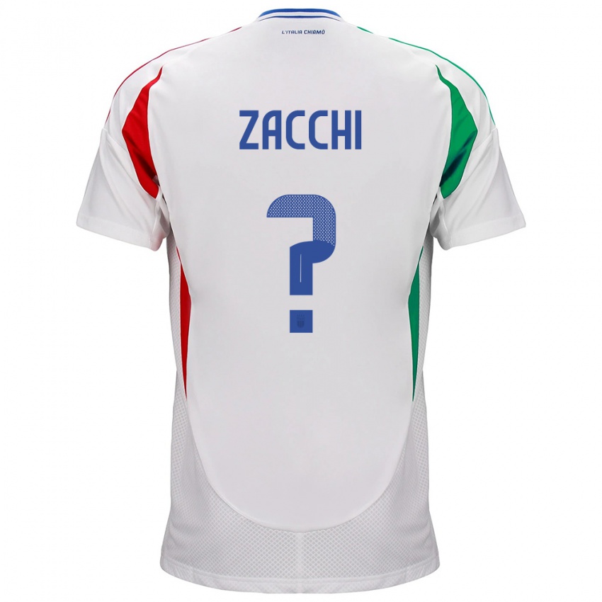 Niño Camiseta Italia Gioele Zacchi #0 Blanco 2ª Equipación 24-26 La Camisa México