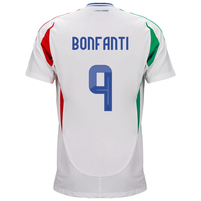 Niño Camiseta Italia Nicholas Bonfanti #9 Blanco 2ª Equipación 24-26 La Camisa México