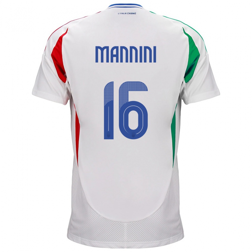 Niño Camiseta Italia Mattia Mannini #16 Blanco 2ª Equipación 24-26 La Camisa México