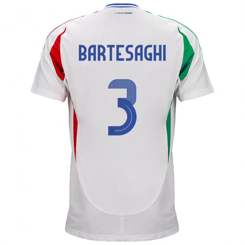 Niño Camiseta Italia Davide Bartesaghi #3 Blanco 2ª Equipación 24-26 La Camisa México