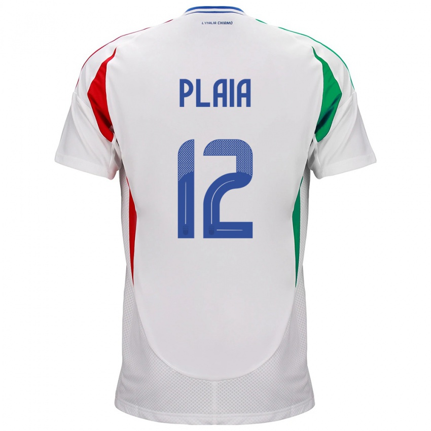 Niño Camiseta Italia Francesco Plaia #12 Blanco 2ª Equipación 24-26 La Camisa México