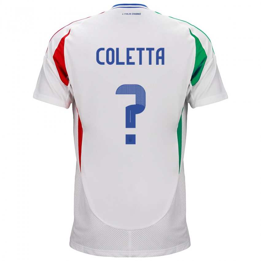 Niño Camiseta Italia Federico Coletta #0 Blanco 2ª Equipación 24-26 La Camisa México