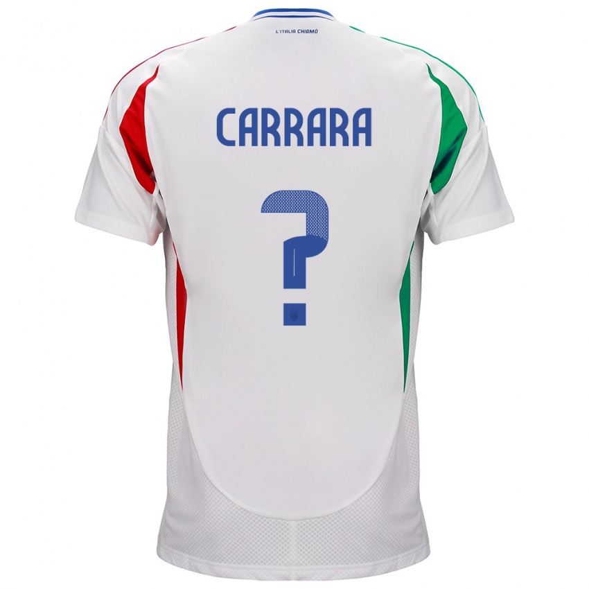 Niño Camiseta Italia Cristian Carrara #0 Blanco 2ª Equipación 24-26 La Camisa México