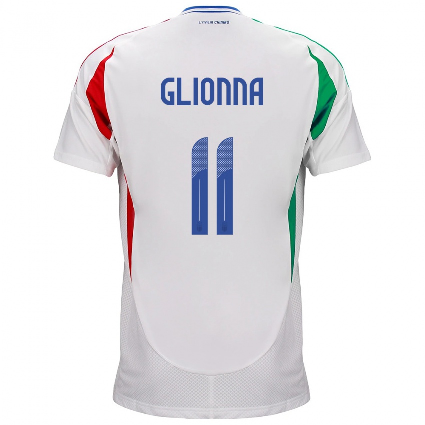 Niño Camiseta Italia Benedetta Glionna #11 Blanco 2ª Equipación 24-26 La Camisa México