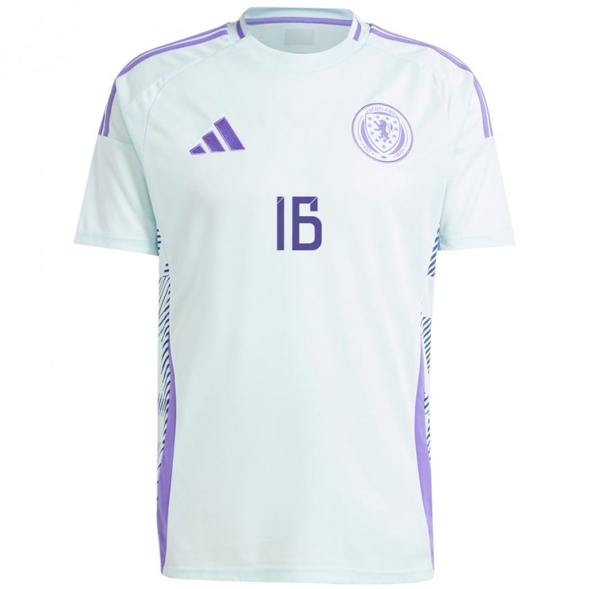 Niño Camiseta Escocia Rory Whittaker #16 Azul Menta Claro 2ª Equipación 24-26 La Camisa México