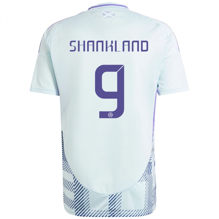 Niño Camiseta Escocia Lawrence Shankland #9 Azul Menta Claro 2ª Equipación 24-26 La Camisa México