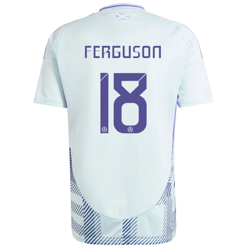 Niño Camiseta Escocia Lewis Ferguson #18 Azul Menta Claro 2ª Equipación 24-26 La Camisa México