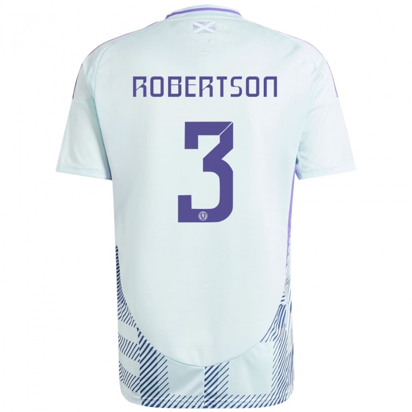 Niño Camiseta Escocia Andrew Robertson #3 Azul Menta Claro 2ª Equipación 24-26 La Camisa México