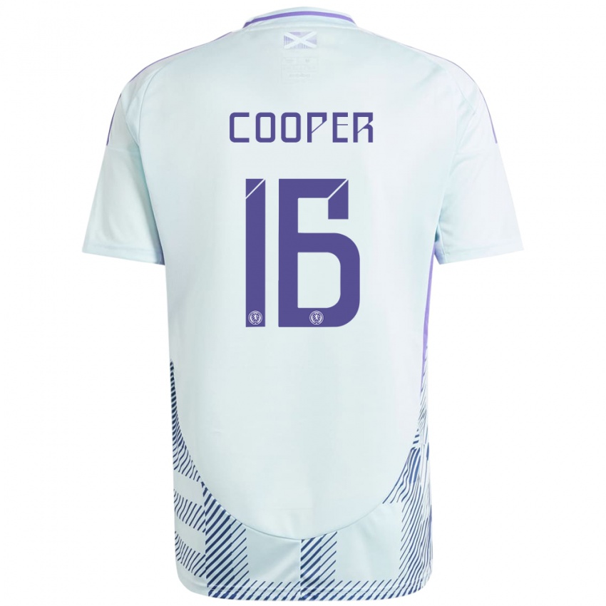 Niño Camiseta Escocia Liam Cooper #16 Azul Menta Claro 2ª Equipación 24-26 La Camisa México