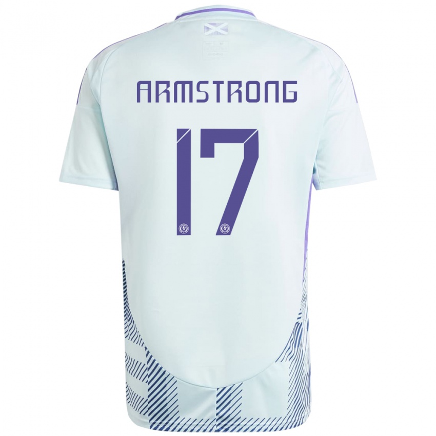 Niño Camiseta Escocia Stuart Armstrong #17 Azul Menta Claro 2ª Equipación 24-26 La Camisa México