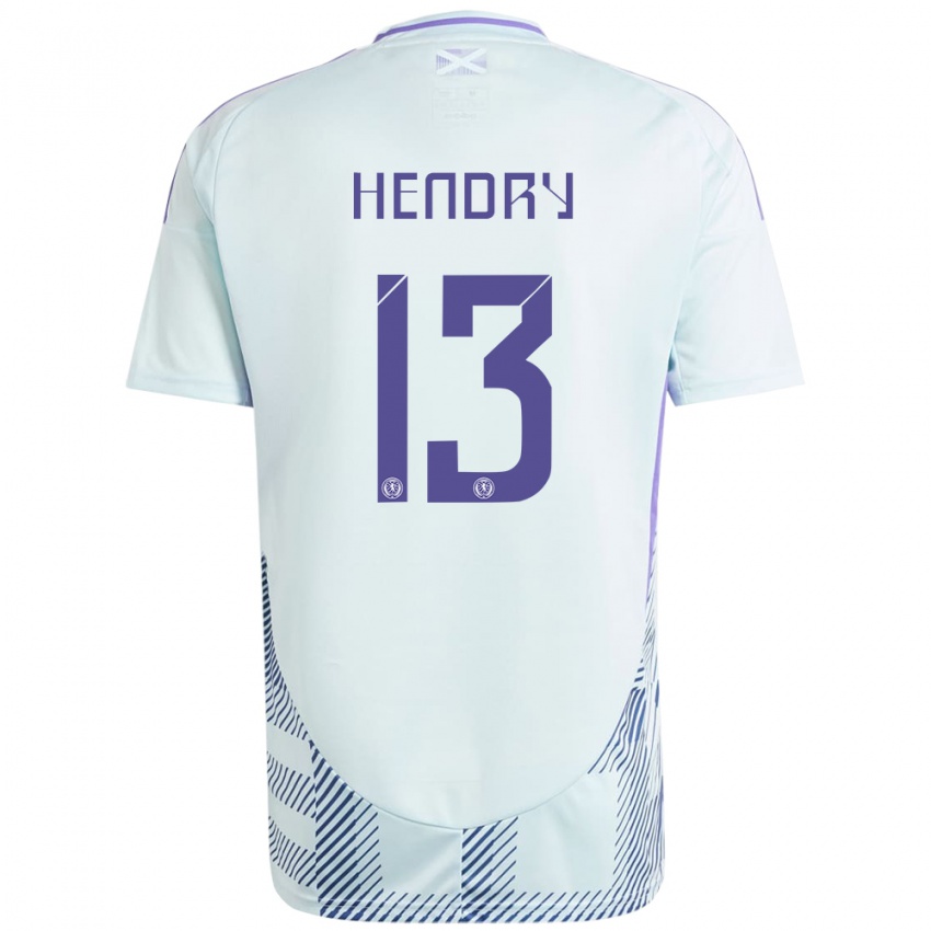 Niño Camiseta Escocia Jack Hendry #13 Azul Menta Claro 2ª Equipación 24-26 La Camisa México