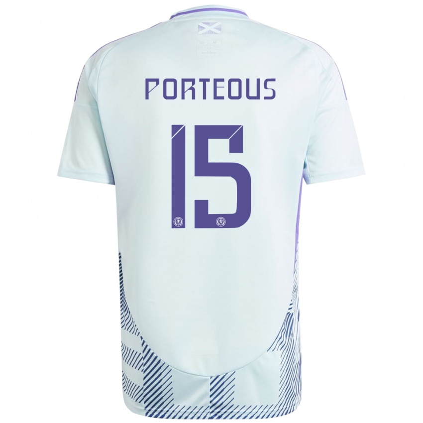 Niño Camiseta Escocia Ryan Porteous #15 Azul Menta Claro 2ª Equipación 24-26 La Camisa México