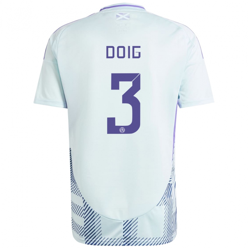 Niño Camiseta Escocia Josh Doig #3 Azul Menta Claro 2ª Equipación 24-26 La Camisa México