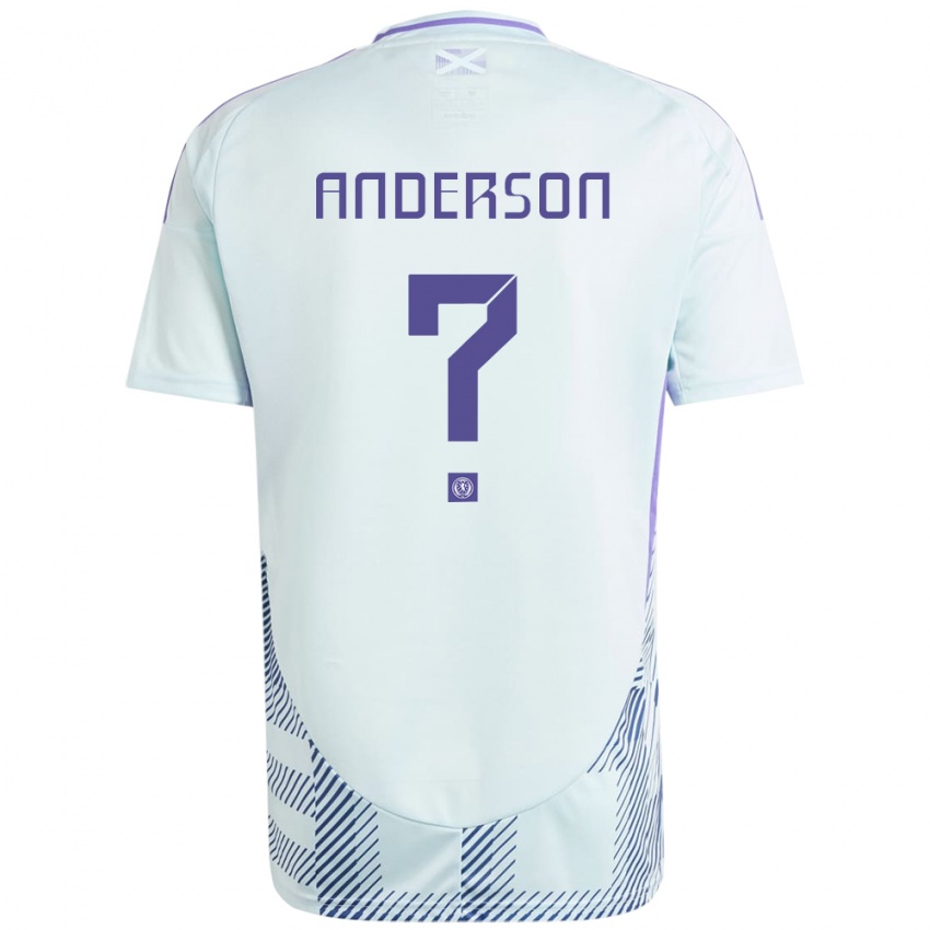 Niño Camiseta Escocia Matthew Anderson #0 Azul Menta Claro 2ª Equipación 24-26 La Camisa México