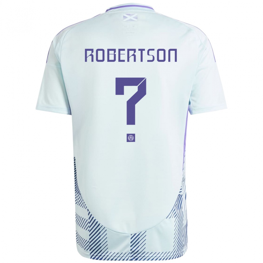 Niño Camiseta Escocia Finlay Robertson #0 Azul Menta Claro 2ª Equipación 24-26 La Camisa México