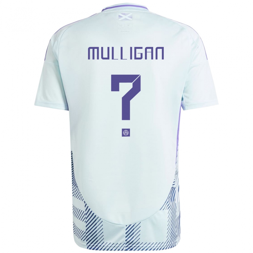 Niño Camiseta Escocia Josh Mulligan #0 Azul Menta Claro 2ª Equipación 24-26 La Camisa México