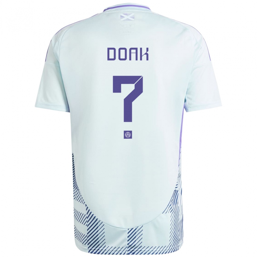 Niño Camiseta Escocia Ben Doak #0 Azul Menta Claro 2ª Equipación 24-26 La Camisa México