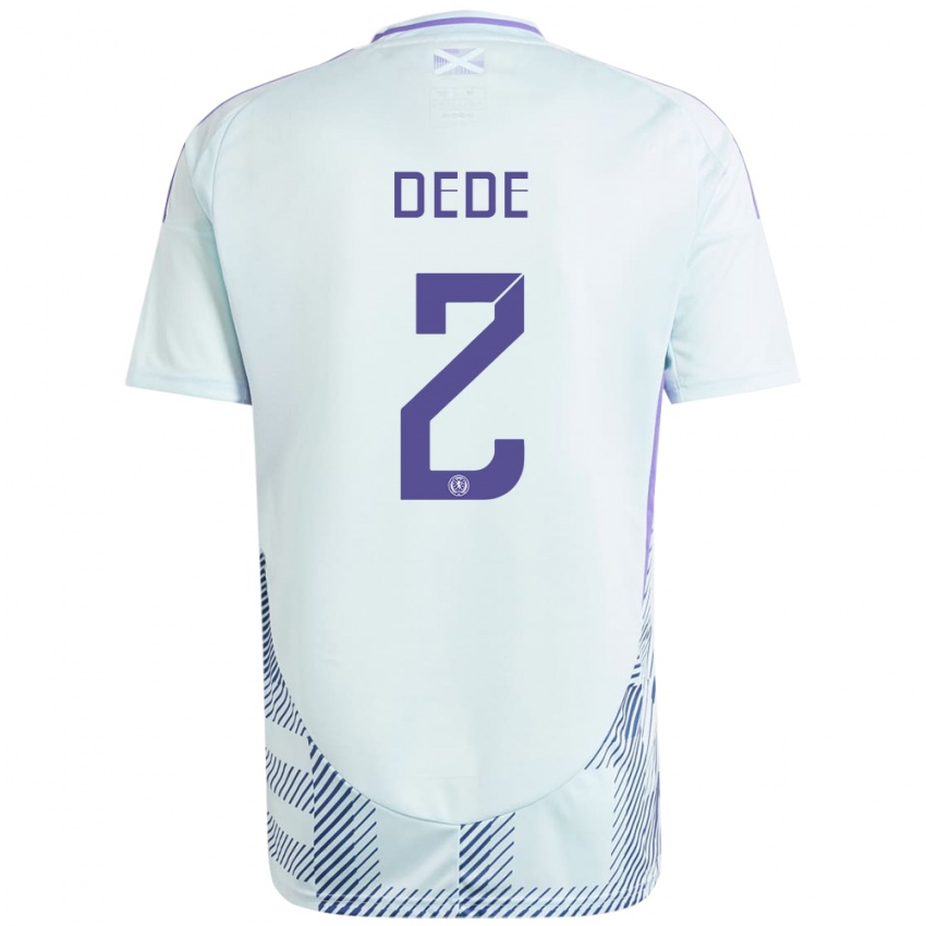 Niño Camiseta Escocia Josh Dede #2 Azul Menta Claro 2ª Equipación 24-26 La Camisa México