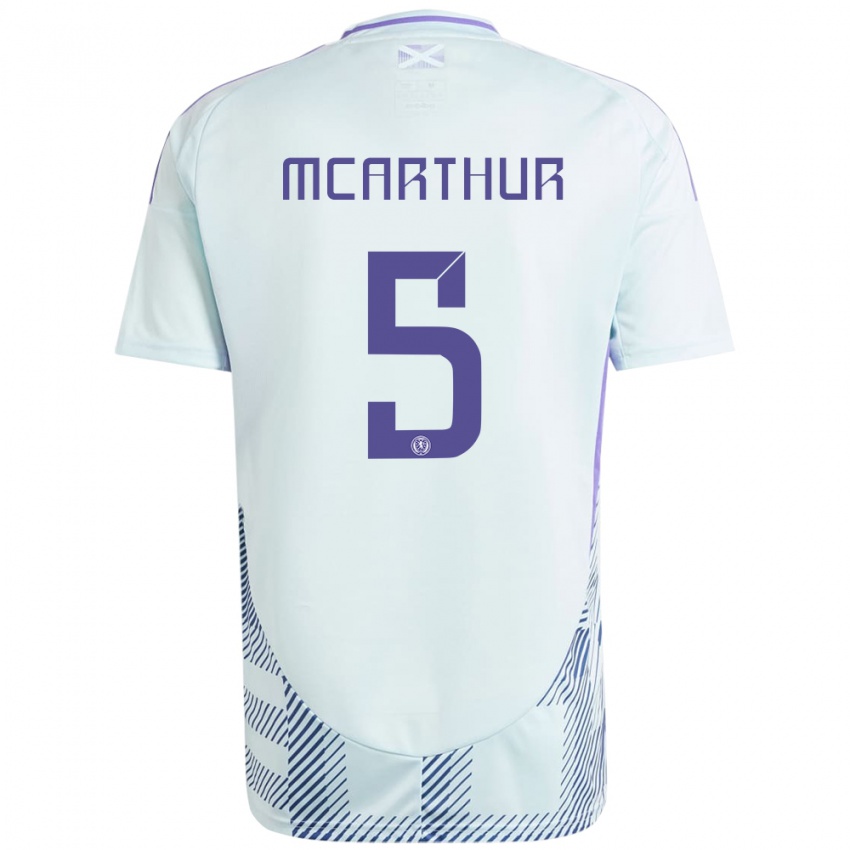 Niño Camiseta Escocia Charlie Mcarthur #5 Azul Menta Claro 2ª Equipación 24-26 La Camisa México