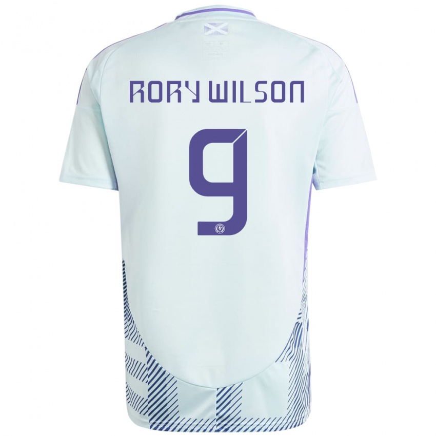 Niño Camiseta Escocia Rory Wilson #9 Azul Menta Claro 2ª Equipación 24-26 La Camisa México