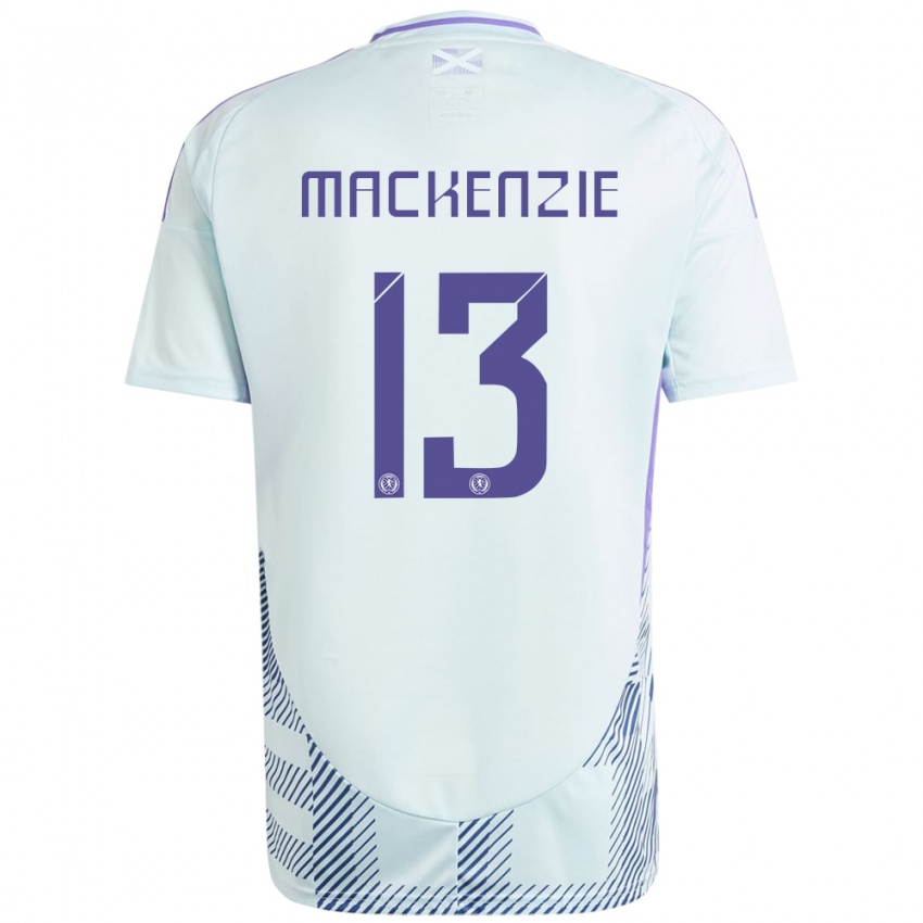 Niño Camiseta Escocia Zander Mackenzie #13 Azul Menta Claro 2ª Equipación 24-26 La Camisa México