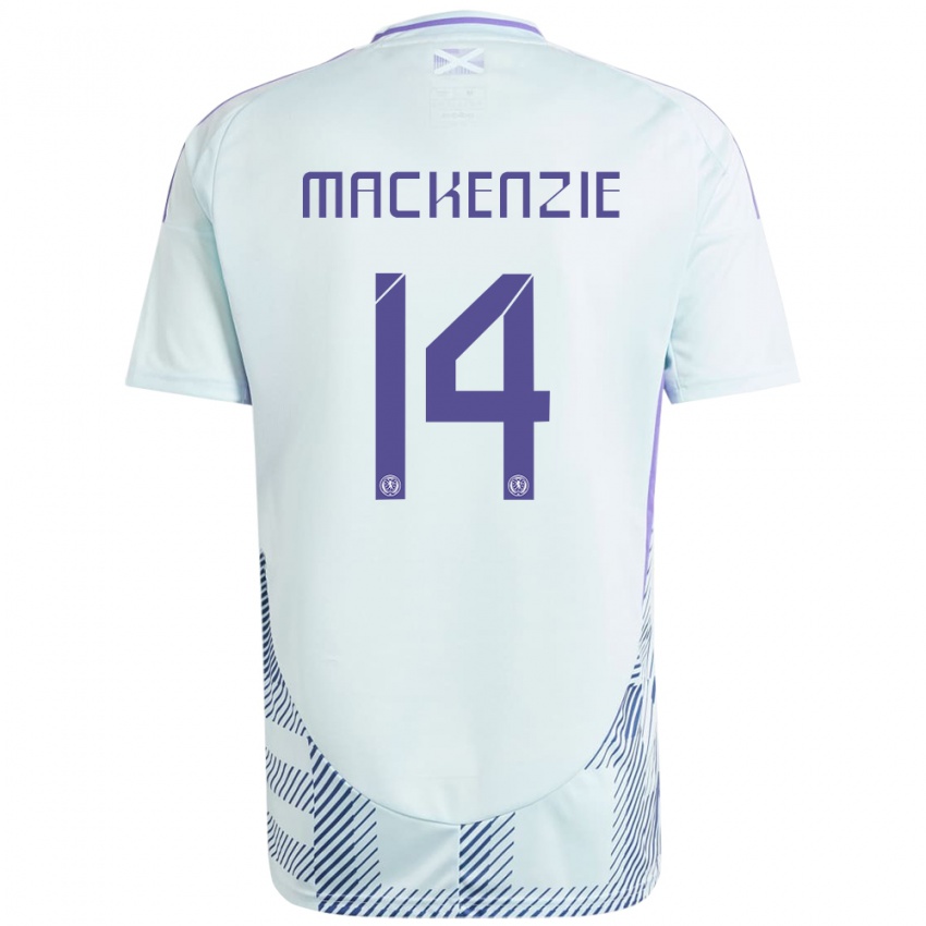 Niño Camiseta Escocia Magnus Mackenzie #14 Azul Menta Claro 2ª Equipación 24-26 La Camisa México