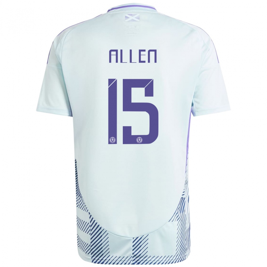 Niño Camiseta Escocia Greig Allen #15 Azul Menta Claro 2ª Equipación 24-26 La Camisa México