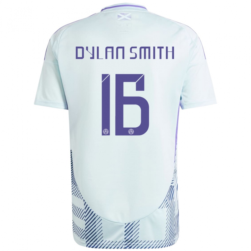 Niño Camiseta Escocia Dylan Smith #16 Azul Menta Claro 2ª Equipación 24-26 La Camisa México