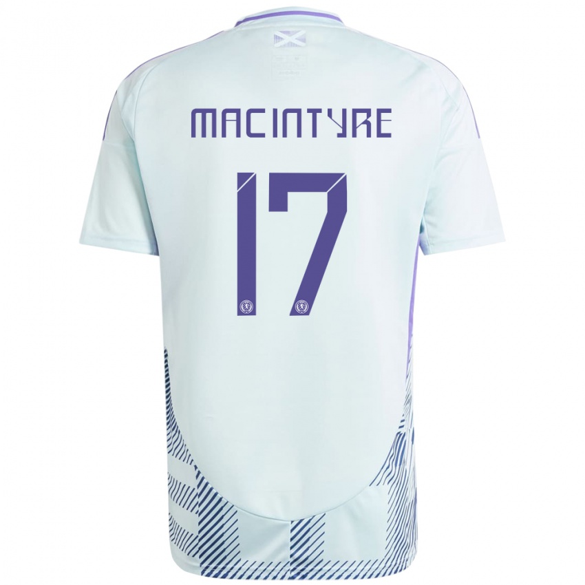 Niño Camiseta Escocia Jacob Macintyre #17 Azul Menta Claro 2ª Equipación 24-26 La Camisa México