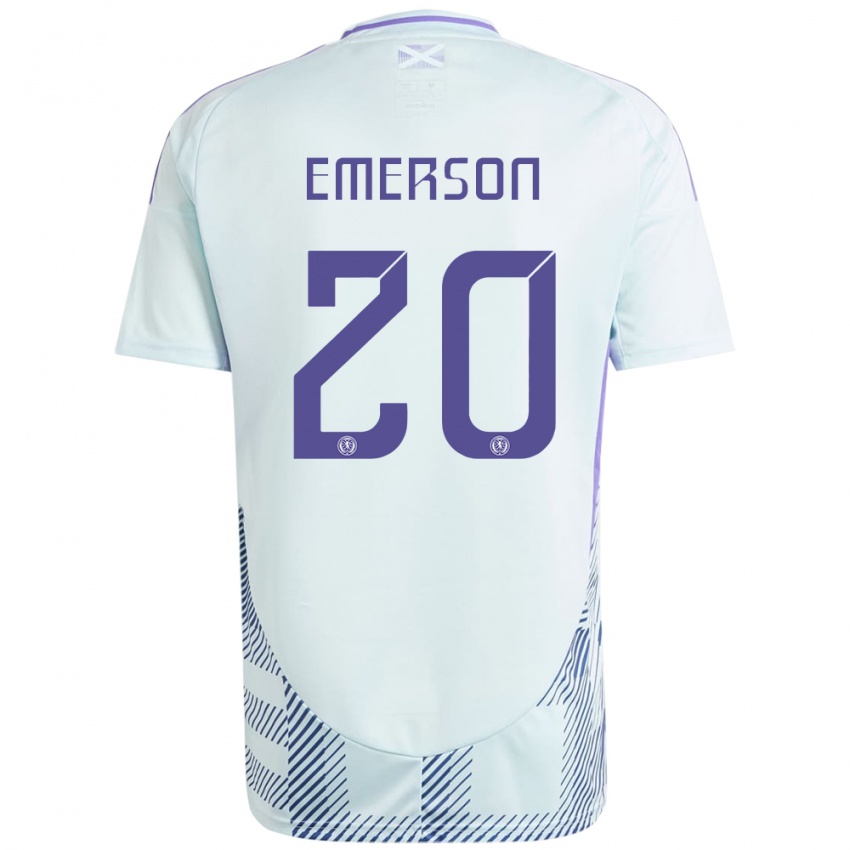 Niño Camiseta Escocia Johnny Emerson #20 Azul Menta Claro 2ª Equipación 24-26 La Camisa México